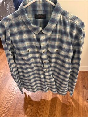 Coast Harbor Blue Plaid Button-Up Shirt Flannel